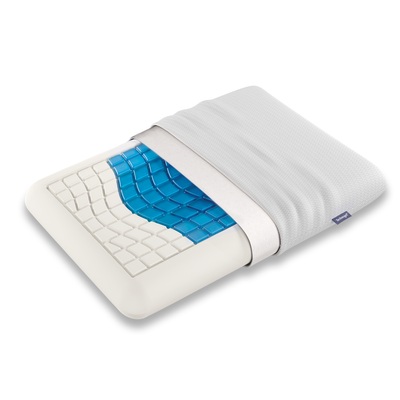 Technogel essential cooling gel pillow compact shape for stomach sleepers and as a  travel pillow, 